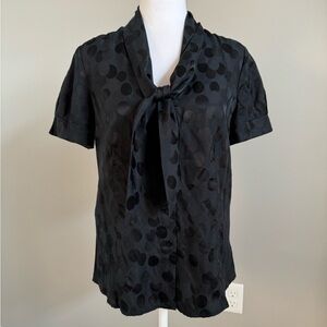 Pendleton Short Sleeve Silky Polka Dot Blouse Size 4